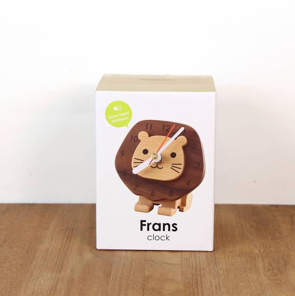 Table Clock Wooden Lion