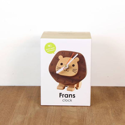 Table Clock Wooden Lion
