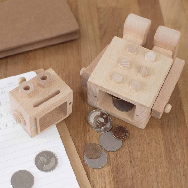 Wooden DIY Robot Toy Money Box Piggy Bank Coin Bank Mr. Manny