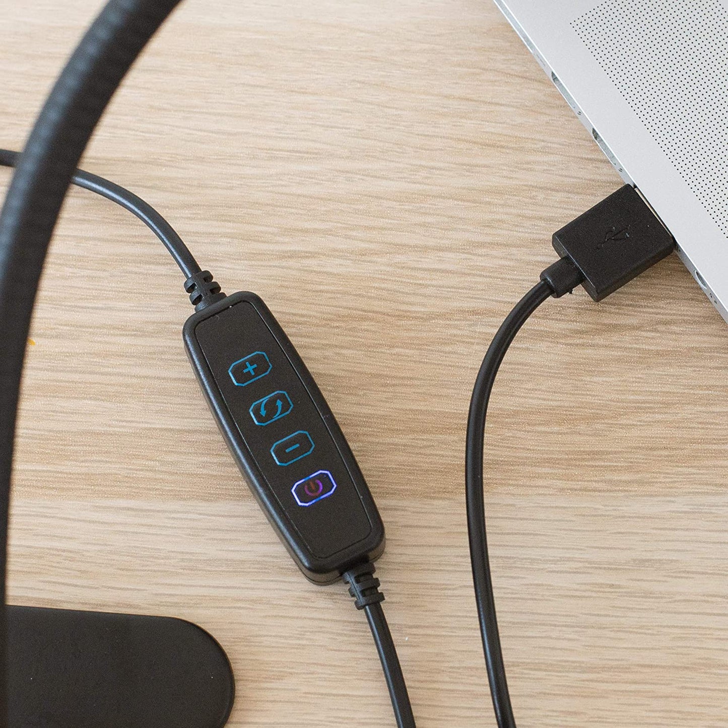 Vlogging Light with Phone Mount Adjustable USB