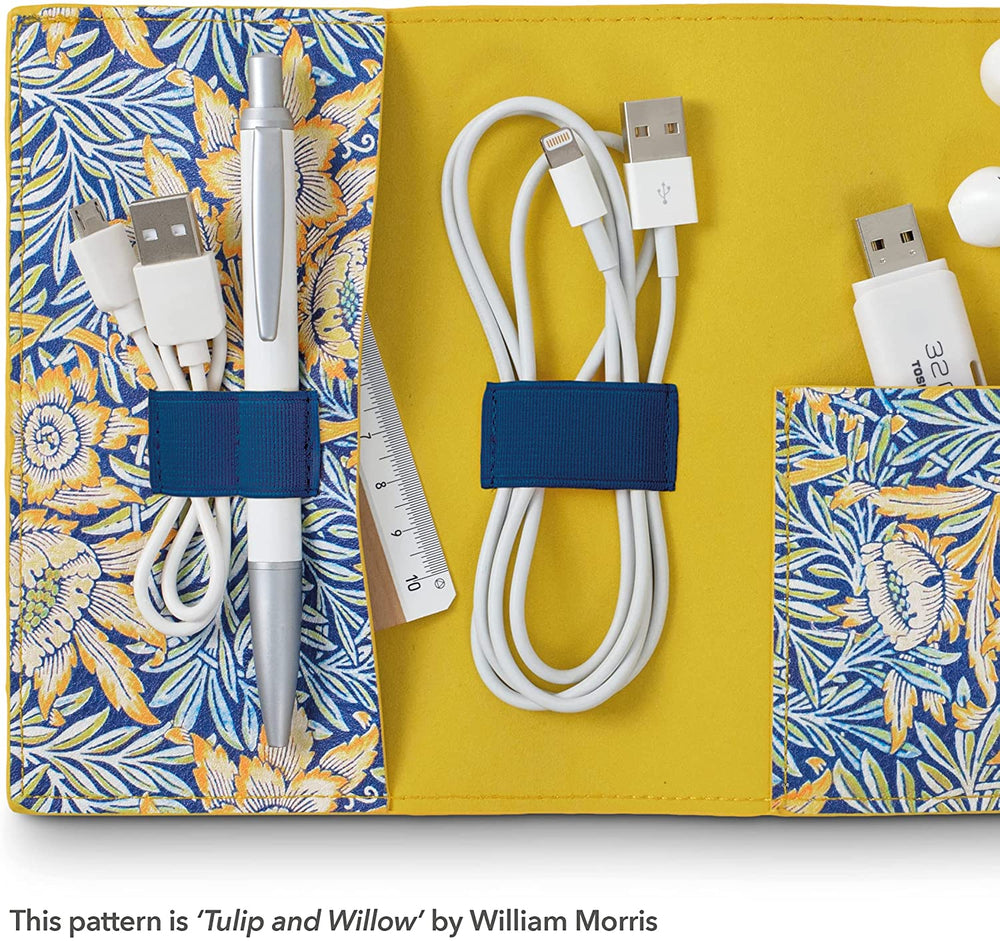 V&A Yellow Tech Tidy Wallet Morris Print