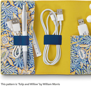 V&A Yellow Tech Tidy Wallet Morris Print