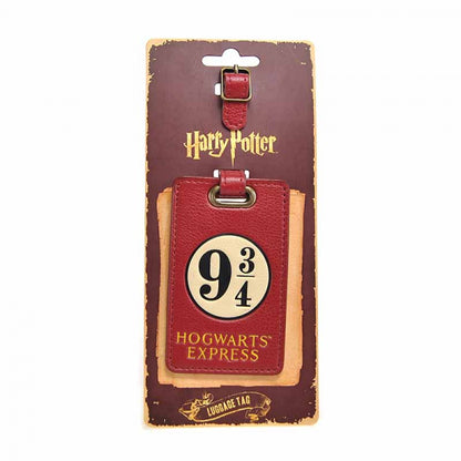 Harry Potter Luggage Tag with Hogwarts express Platform 9 3/4 in maroon red