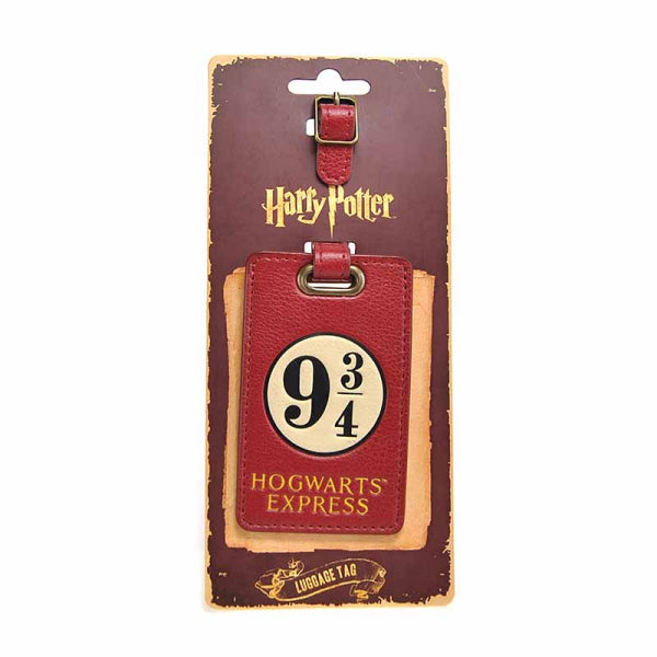 
            
                Load image into Gallery viewer, Harry Potter Luggage Tag with Hogwarts express Platform 9 3/4 in maroon red
            
        