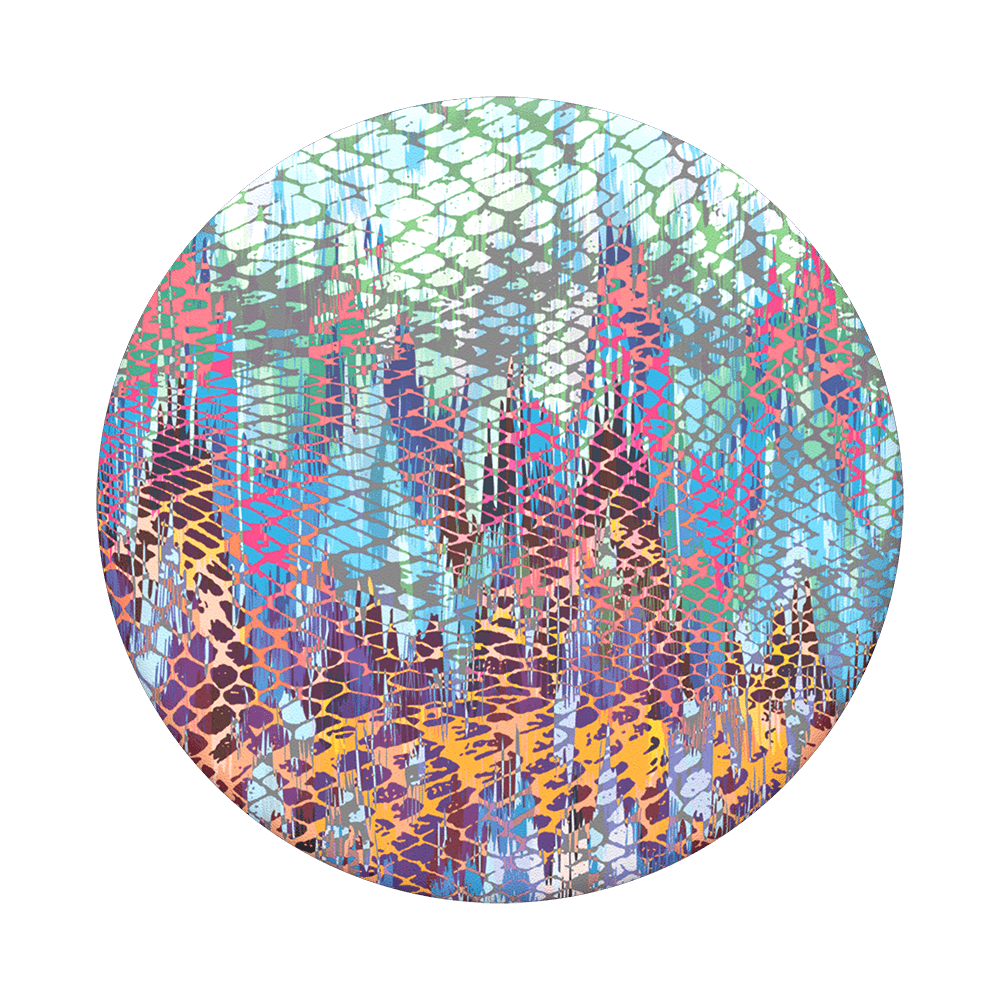 Mobile accessory expanding hand-grip and stand Popsocket in abstract honeycomb print