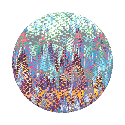 Mobile accessory expanding hand-grip and stand Popsocket in abstract honeycomb print