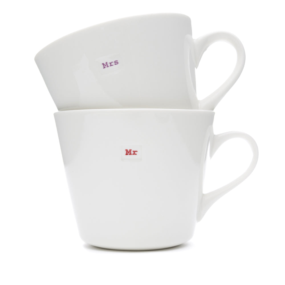 Mug Pair Mr and Mrs Keith Bymer Jones Ceramic 350ml Bucket Mug Set