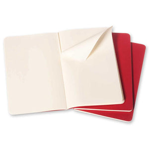 Notebook Moleskine Plain Cahier L - Red Cover (3 Set) - Moleskine Cahier
