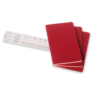 Notebook Moleskine Plain Cahier L - Red Cover (3 Set) - Moleskine Cahier