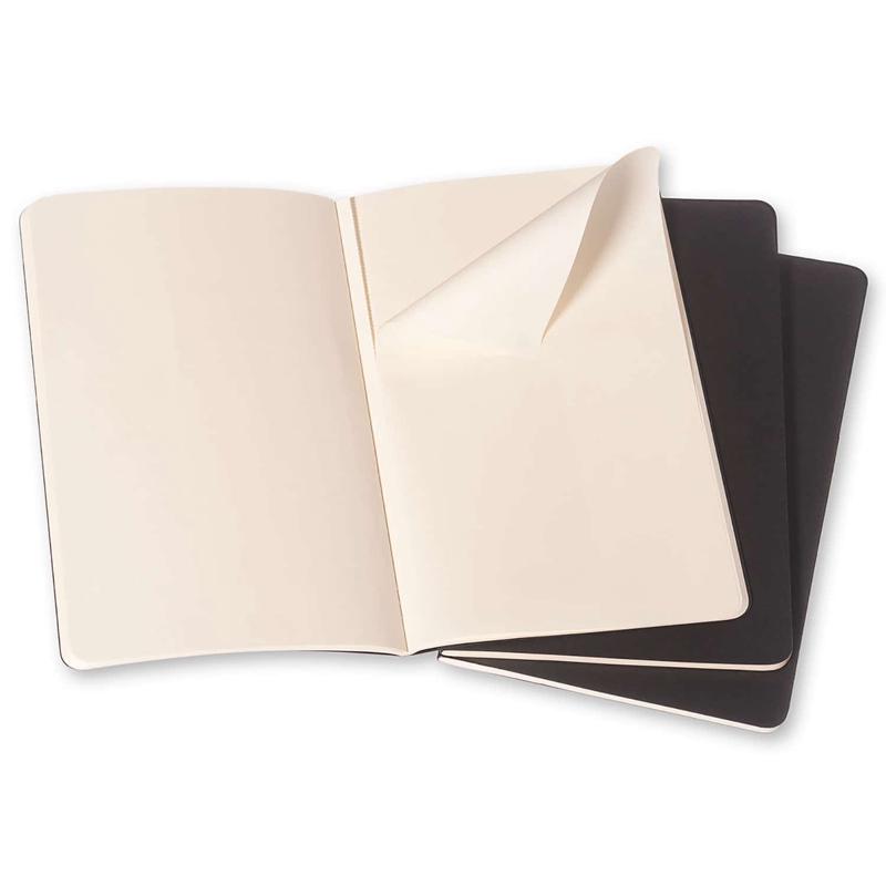 Moleskine Plain Cahier L - Black Cover (3 Set) - Moleskine Cahier
