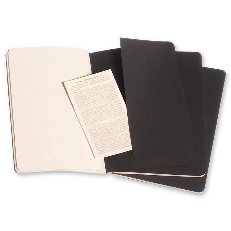 Moleskine Plain Cahier L - Black Cover (3 Set) - Moleskine Cahier