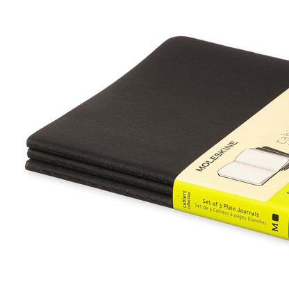 Moleskine Plain Cahier L - Black Cover (3 Set) - Moleskine Cahier
