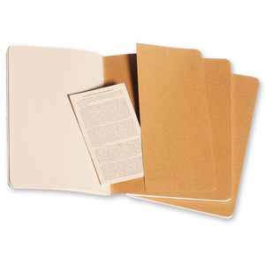 Notebook Moleskine Plain Cahier L - Kraft Cover (3 Set) - Moleskine Cahier