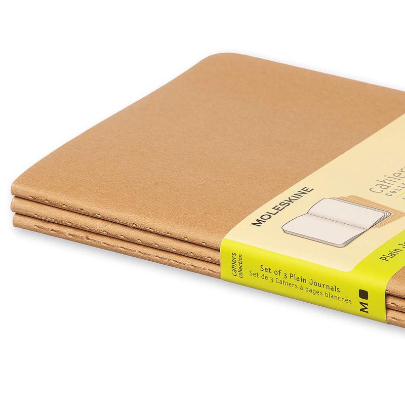 Notebook Moleskine Plain Cahier L - Kraft Cover (3 Set) - Moleskine Cahier