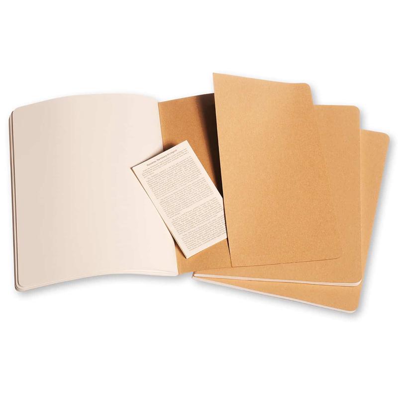 Moleskine Plain Cahier Xl - Kraft Cover (3 Set) - Moleskine Cahier