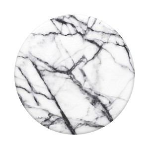 Mobile accessory expanding hand-grip and stand Popsocket in white marble