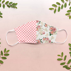 Face Mask Adult Vichy Floral and Pink Check