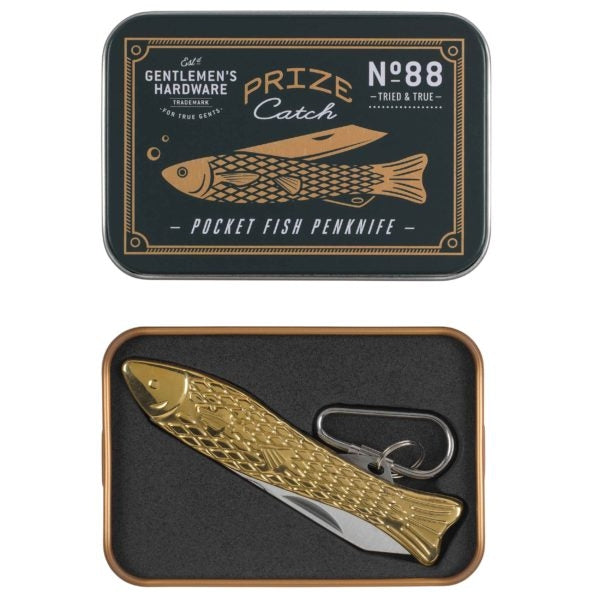 Fish pen knife brass