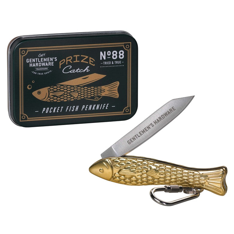 Fish pen knife brass