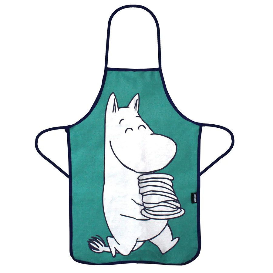 Gift Tin & Apron Set Moomin Troll for Children Blue Green