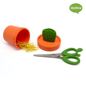 Scissor Cactus Orange and Green Desk Tidy