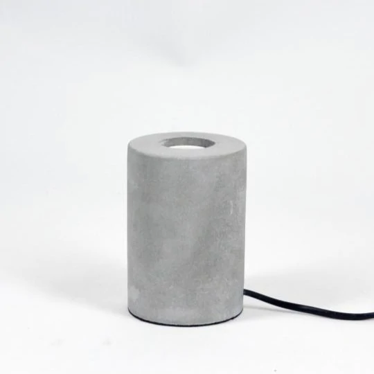 Concrete Matte Lamp Base for Exposed Bulb Grey