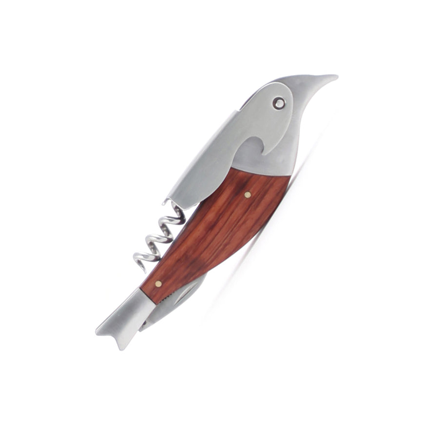 Bird corkscrew bottle opener