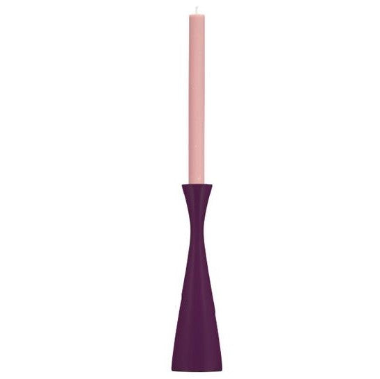 Candle Holder Tall Doge Wooden in Purple