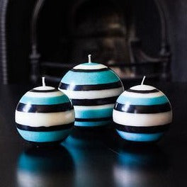 Candle Small Striped Ball Jet/Pearl/Honey Bird