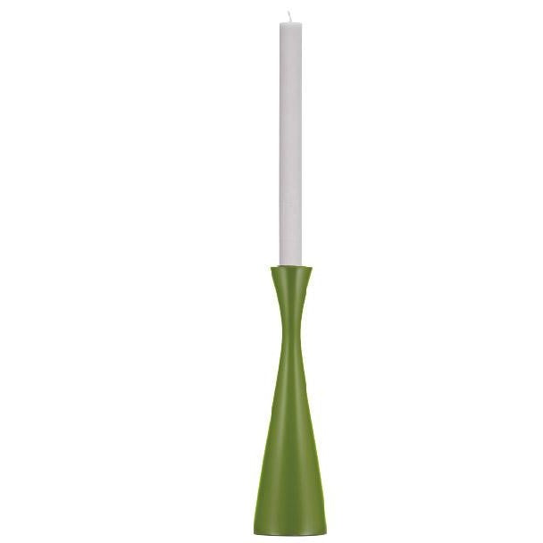 Candle Holder Tall Doge Wooden in Green Olive