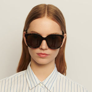 Sunglasses Unisex Chunky Oversized Round Demi-Tortoise A. Kjaerbede | Billy