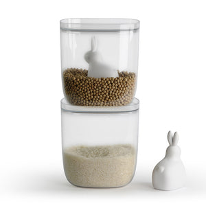Jar Storage Container Food Bella Bunny 3.5L Transparent Including Rabbit Shape Scoop