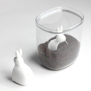Jar Storage Container Food Bella Bunny 3.5L Transparent Including Rabbit Shape Scoop