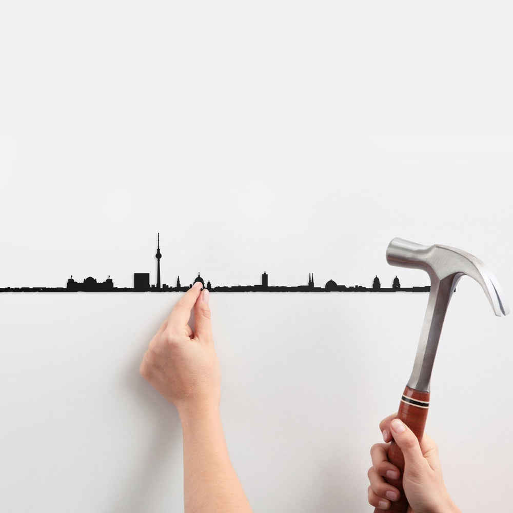 The Line Wall Art Decoration Berlin Skyline in Black