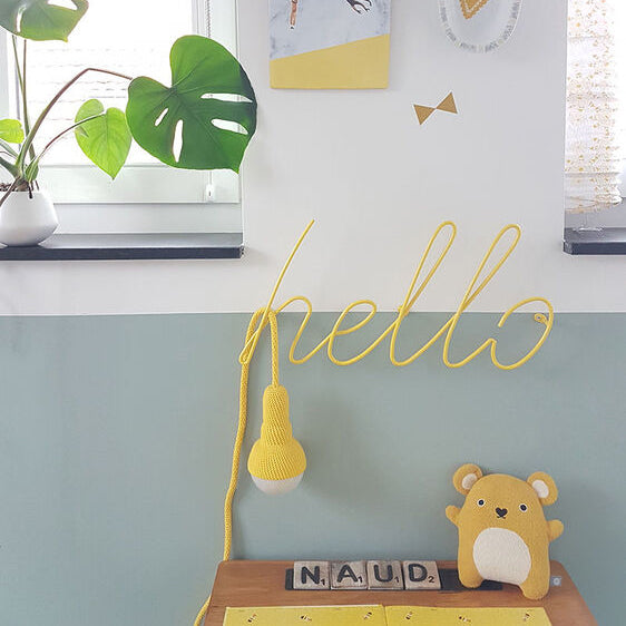 Coat Rack Hello In Yellow Wall Display