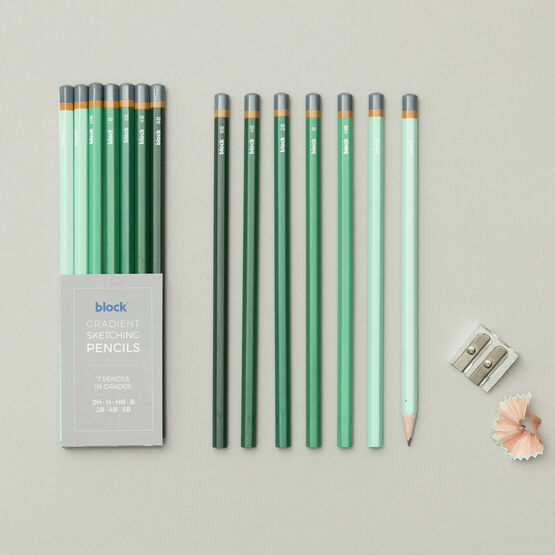 Sketching Pencils HB Drawing Gradient in Green Outer