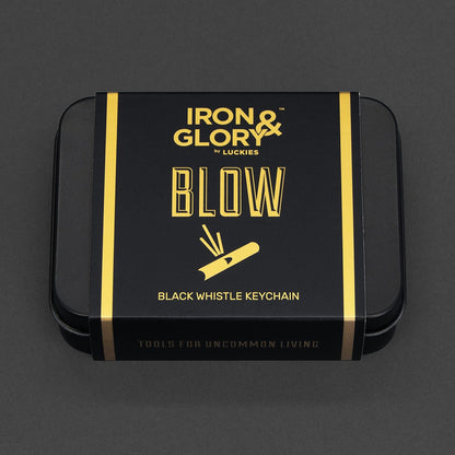 Whistle Keychain 'Blow' Iron and Glory Black