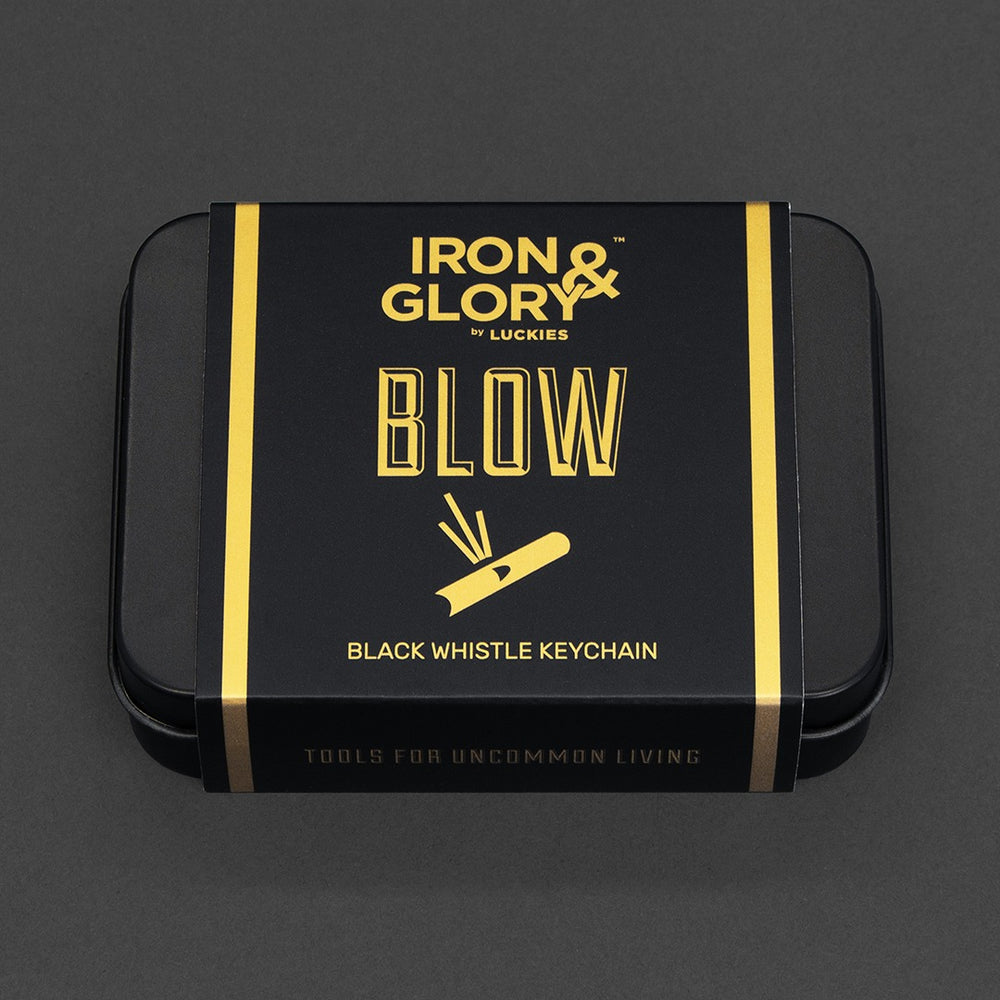 Whistle Keychain 'Blow' Iron and Glory Black