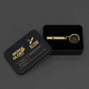 Keychain Whistle 'Blow' Iron and Glory Brass
