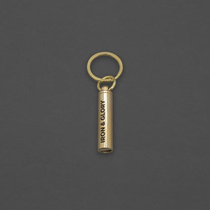 Keychain Whistle 'Blow' Iron and Glory Brass