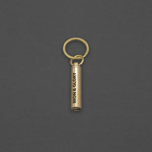 Keychain Whistle 'Blow' Iron and Glory Brass