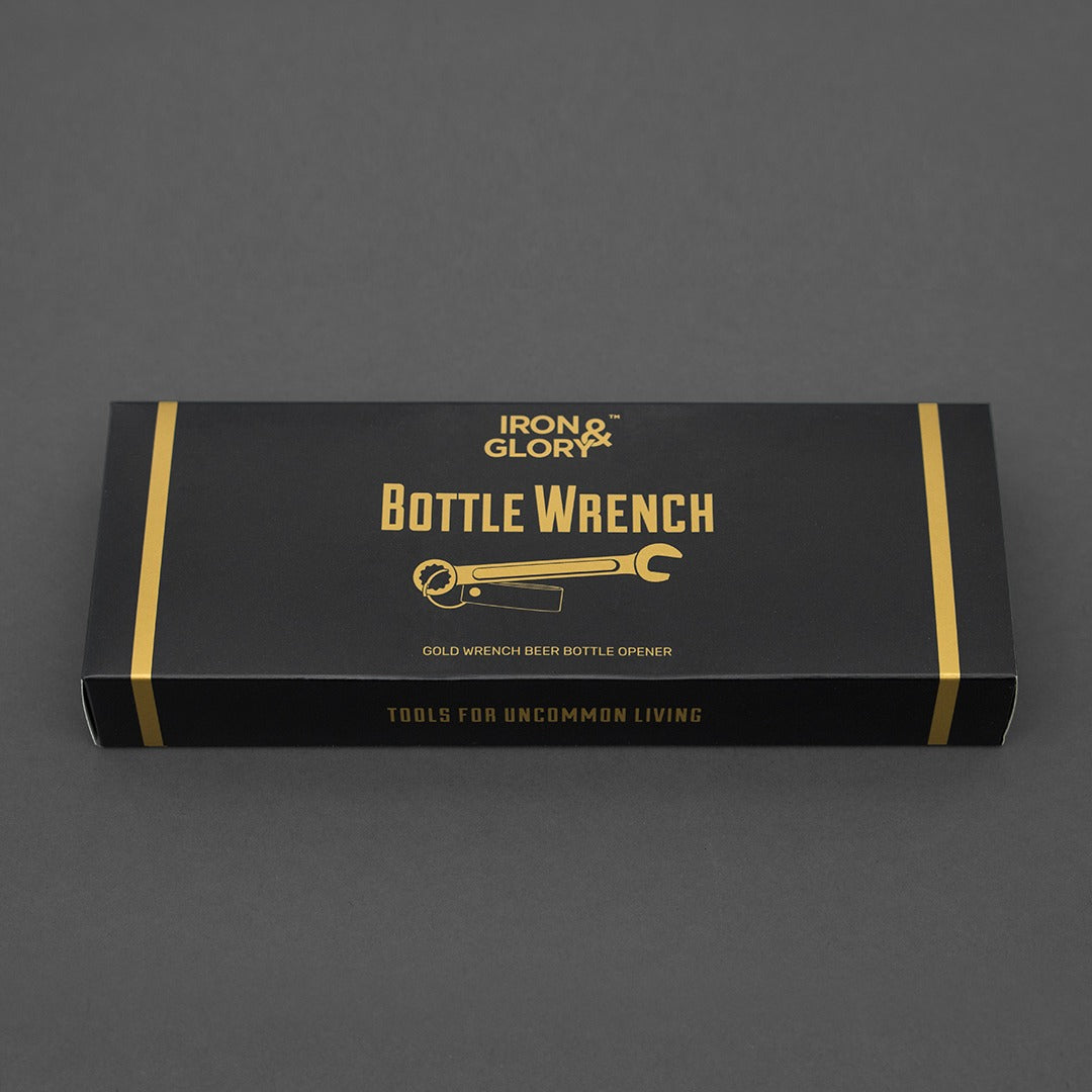 Bottle opener wrench by Iron and Glory in brass