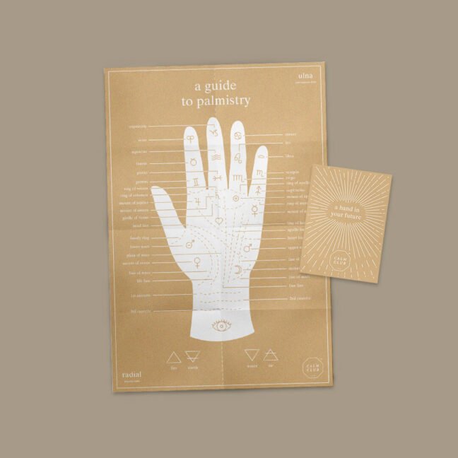 Palm Reading Jewellery Holder & Fortune-Telling Guide White Gold Calm Club