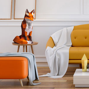 Wall Art DIY Papercraft Fox Model 3D Paper Puzzle