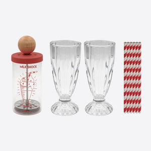 Milkshake Maker Pump and Glasses Retro Cookut