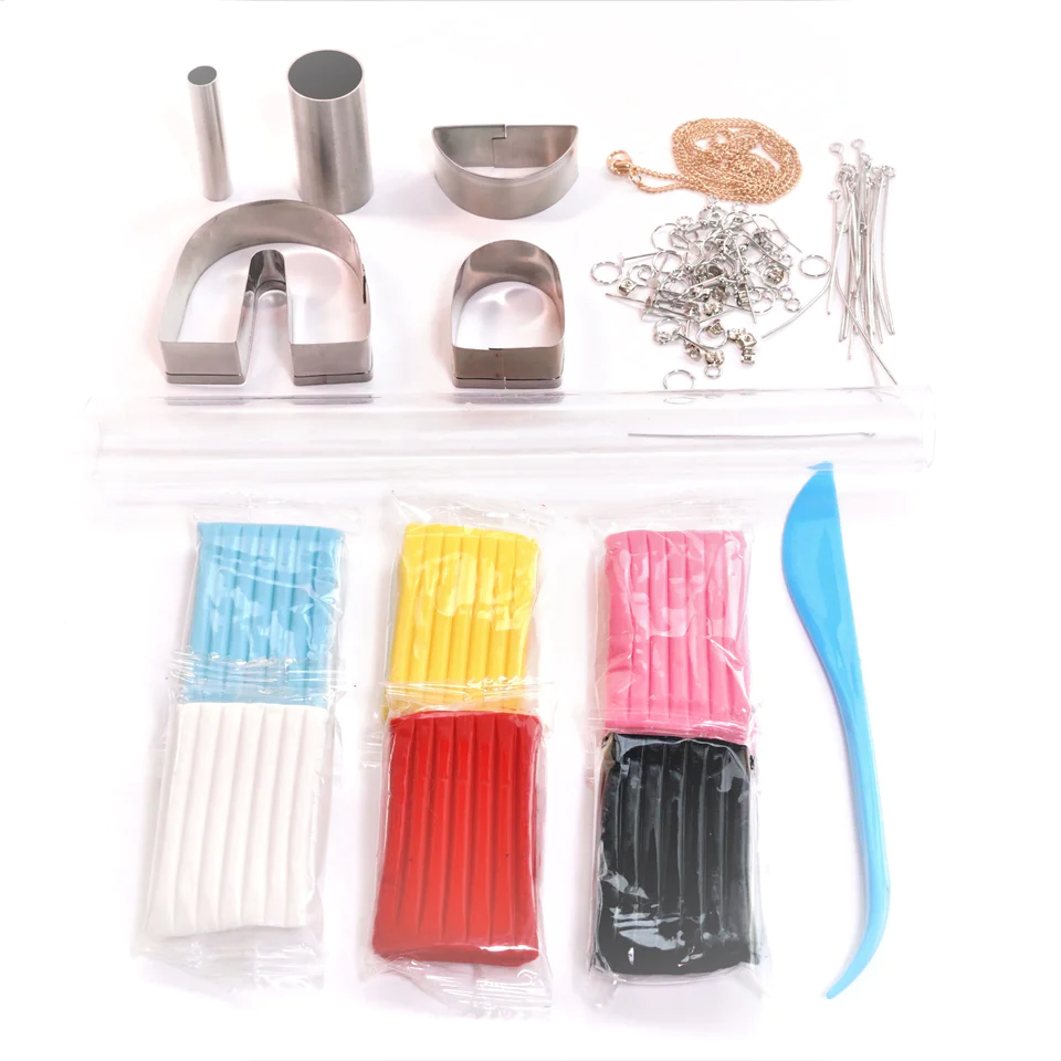 Jewellery Making Kit DIY Colourful Clay Earrings Necklace