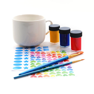 Mug Decorating Kit with Paints and Stickers Kikkerland