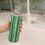Glass water bottle with sleeve - Cactus
