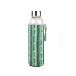 Glass water bottle with sleeve - Cactus