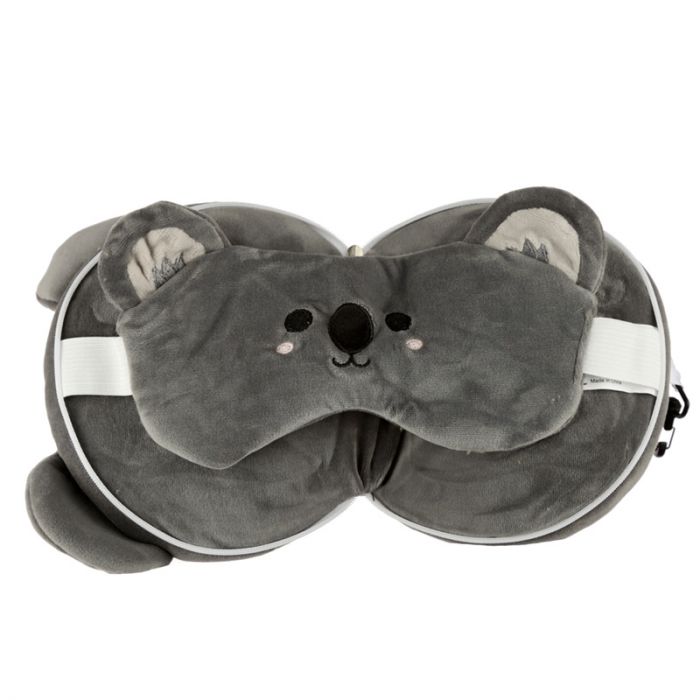 Koala Folding Pillow with Eye Mask Compact Travel Kids